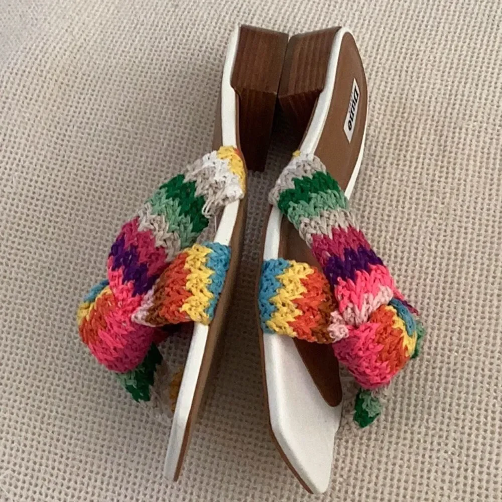DUNE London Women’s Laize Sandal, Multi Color, size EU39/US9, NWOT minor flaws
